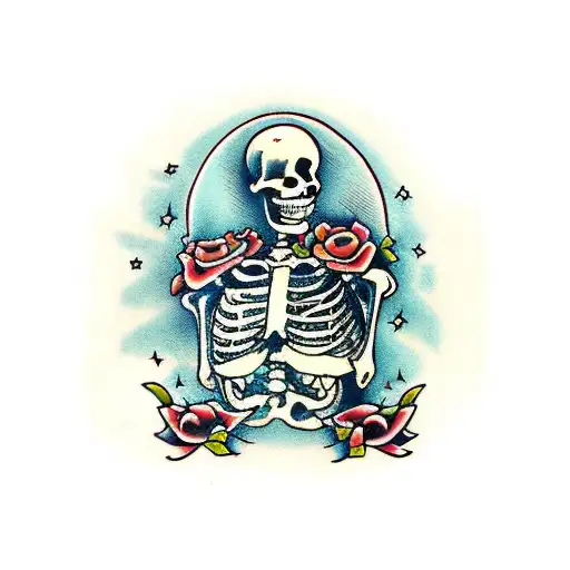 Skeleton With Tombstone