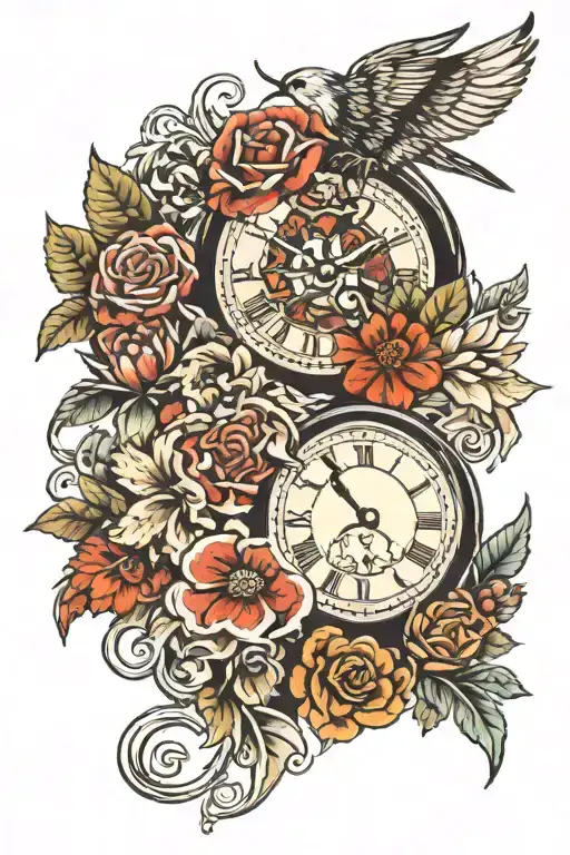 2 Clocks Animal And Flower