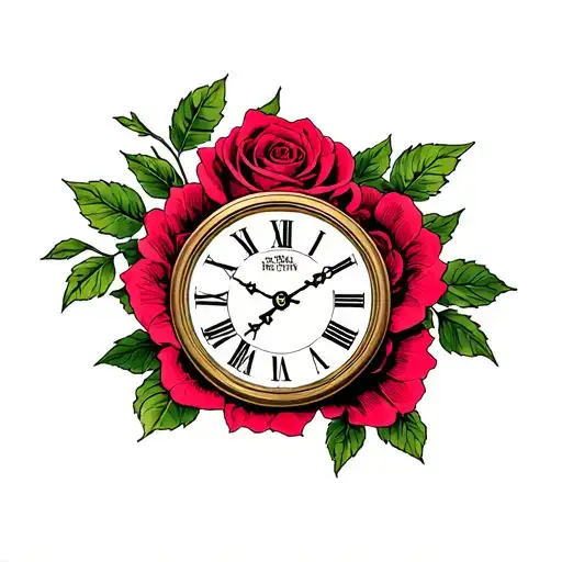 Clock Inside A Rose