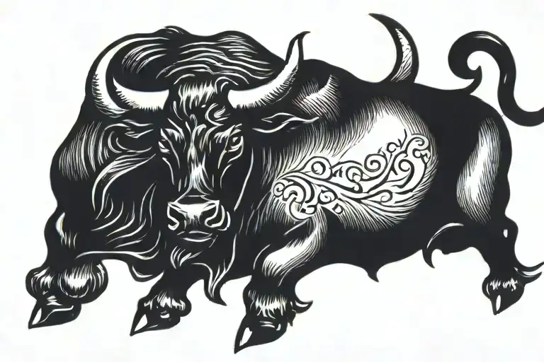 A Bull With Blood On Its Horns