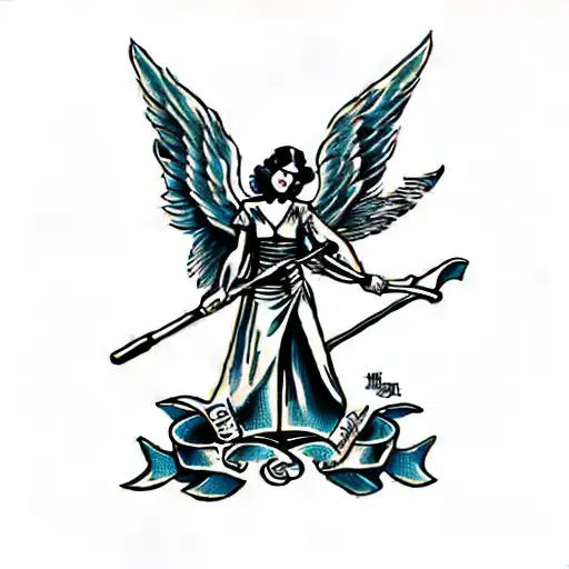 An Angel Holding A Scythe