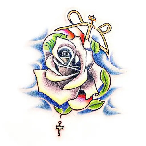 Lutheran Rose With A Church Tower