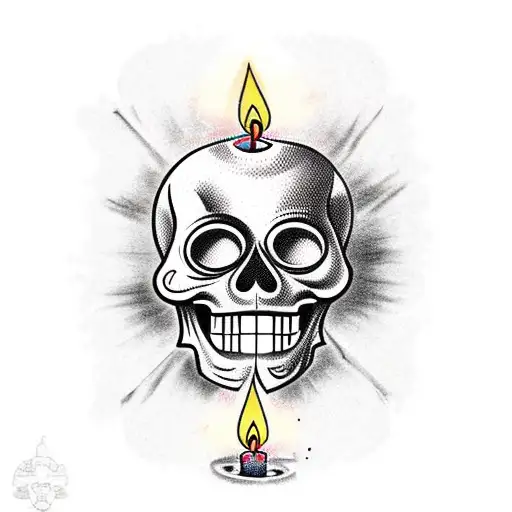 Mexican Skull With Candles