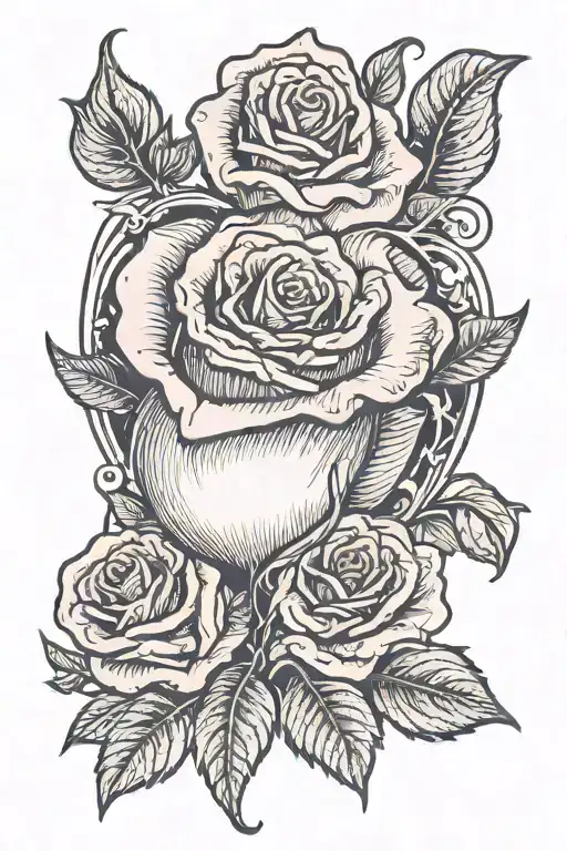 Heart With Rose Growing Out Of It