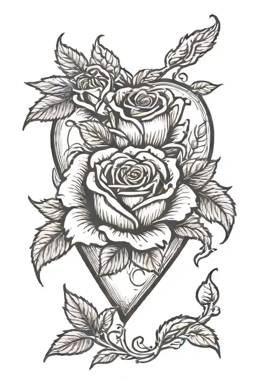 Heart With Rose Growing Out Of It