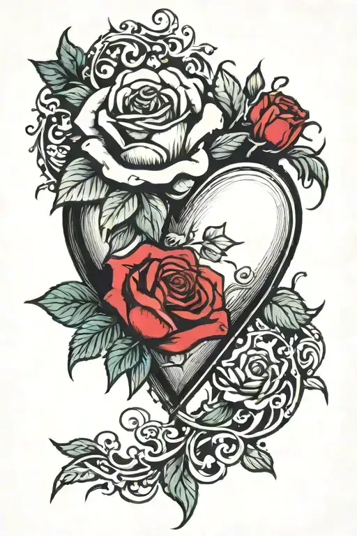 Heart With Rose Growing Out Of It