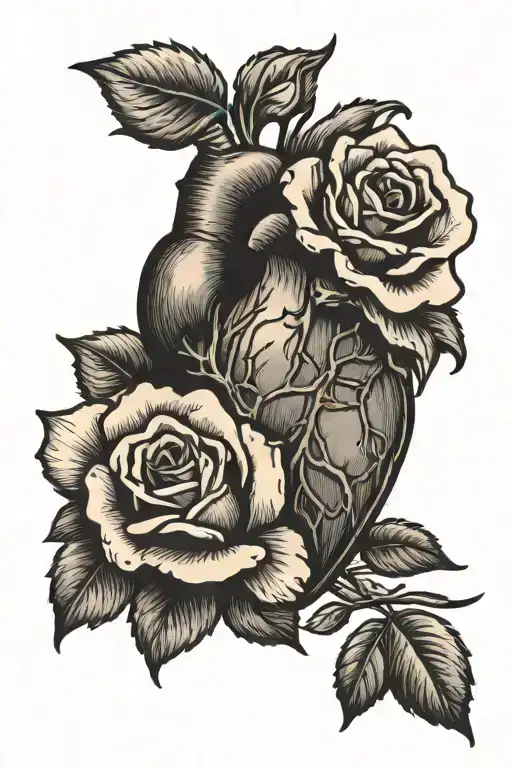 Heart With Rose Growing Out Of It