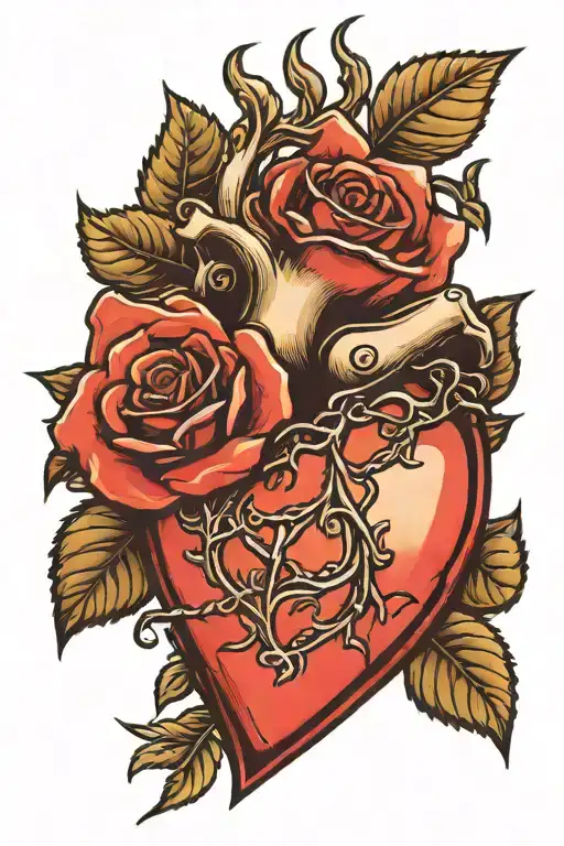 Heart With Rose Growing Out Of It