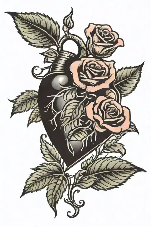 Heart With Rose Growing Out Of It