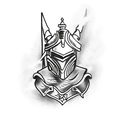 Black Knight On Horseback