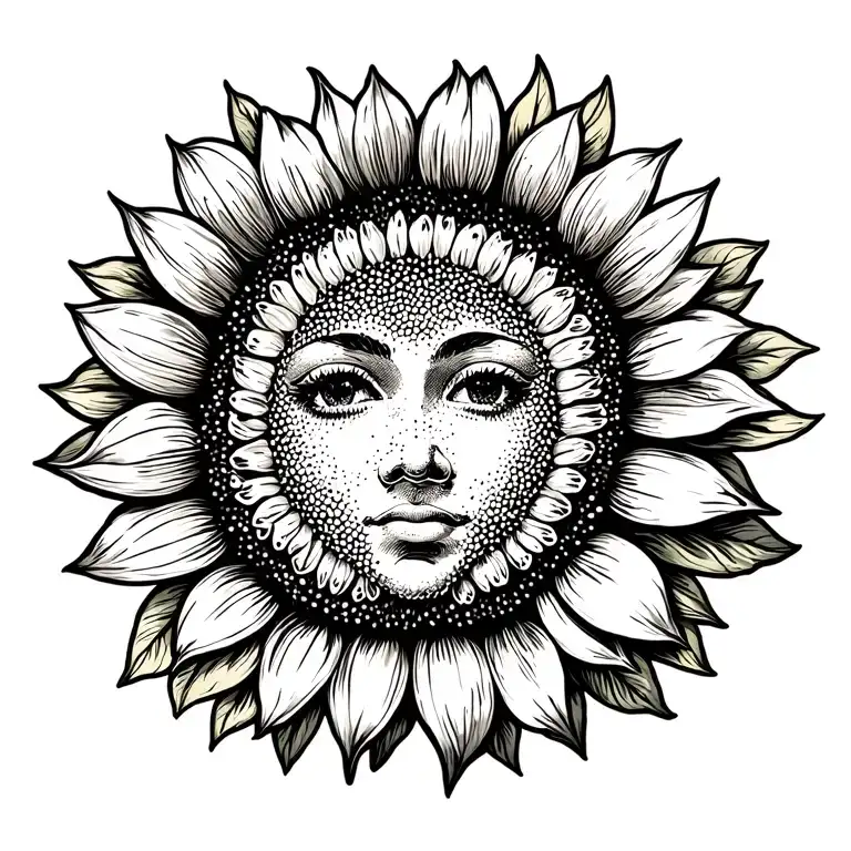 Sunflower With Sun Shining