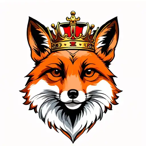 Red Fox Wearing A Crown