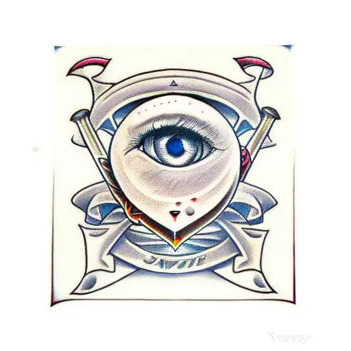 A Sword With A Heart And An Eye With Tears