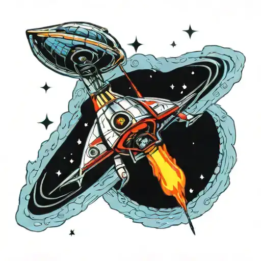 Spaceship Landing On Planet