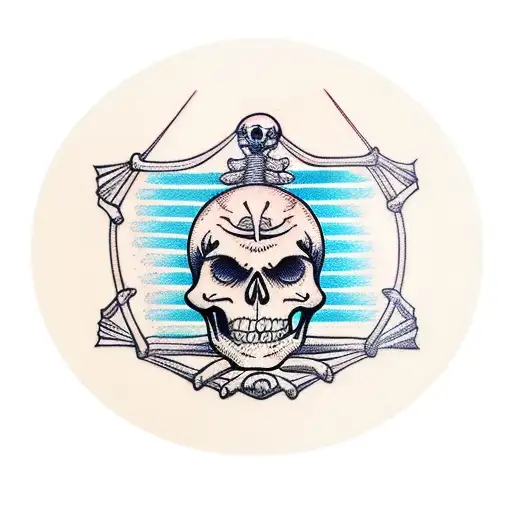 Skeleton On A Hammock In The Desert