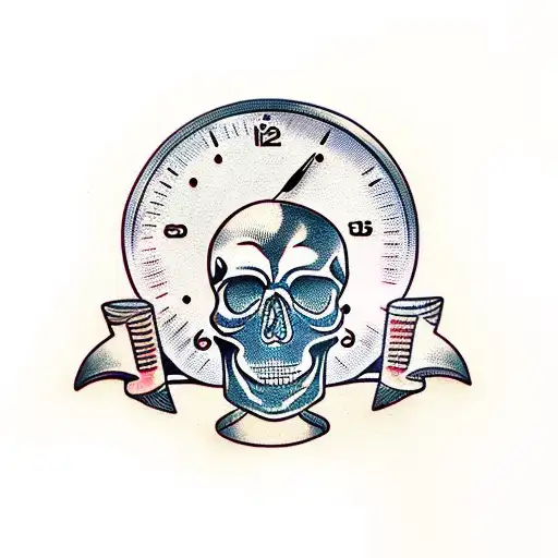 Skull Shaped Hour Glass Tattoo