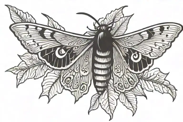 Moth With Leaves Growing