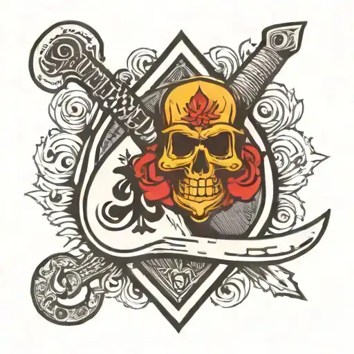 Ace Of Spades Card With Firefighter Axe