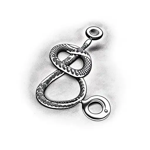 A Stethoscope Intertwined With A Snake