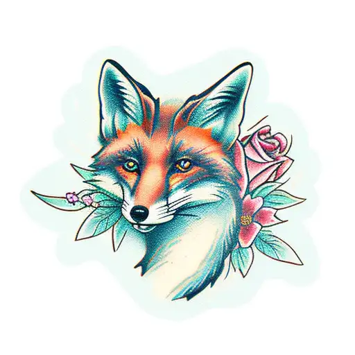 Flowers And A Fox Feminine