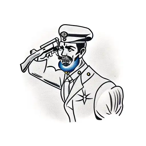 Man With Gun As An Arm