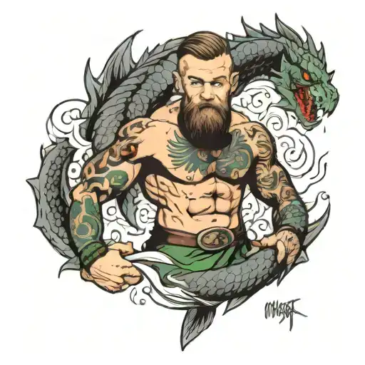 Connor Mcgregor Fighting Dragon