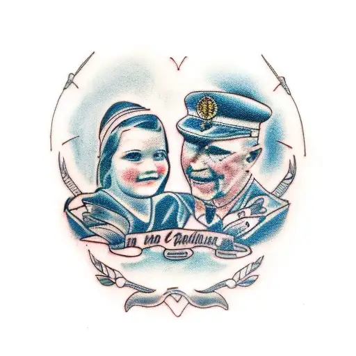 A Child Holding Hands With Her Dad And Her Grandmother