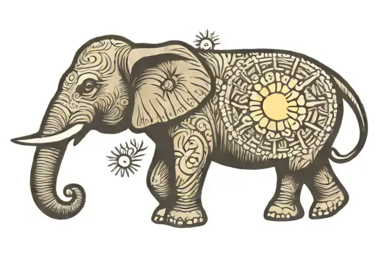 Elephant And Sun