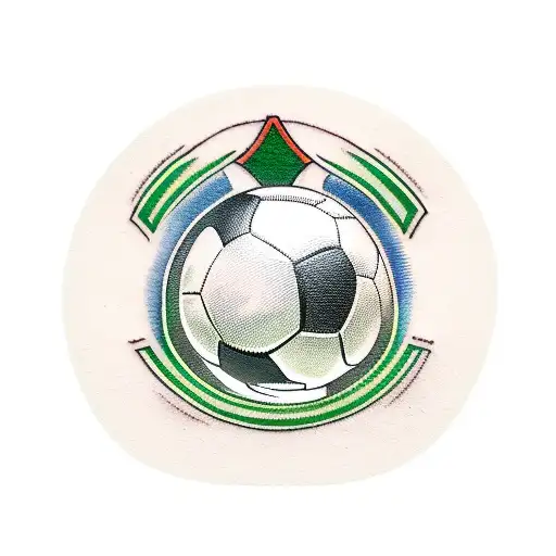 Soccer Player Wearing Green And White Hoops