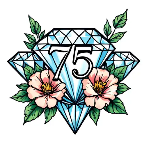75 Anniversary Diamond & Flowers