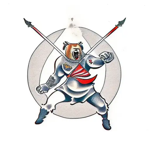 A Northman Fighting A Bear