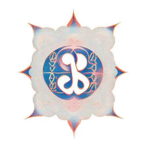 A Minimalist Cat Silhouette With The Sanskrit Word 'Om' Incorporated Into The Design