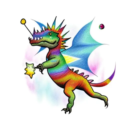 Tiny Stegosaurus With Rainbow Spikes Each A Seperwte Color Of The Pride Flag