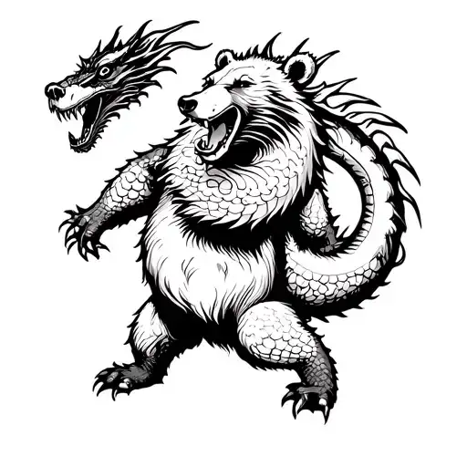 A Bear Killing A Dragon