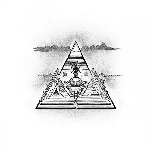 A Pyramid With A Coral Snake Around It