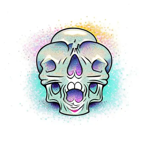 Glitter Colorful Skull