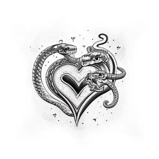 Mom Heart With Snake Scales
