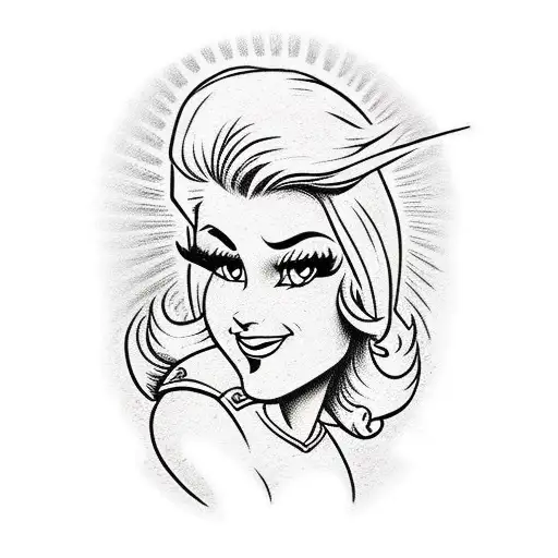 Pretty Blondie Woman As A Looney Tunes Character