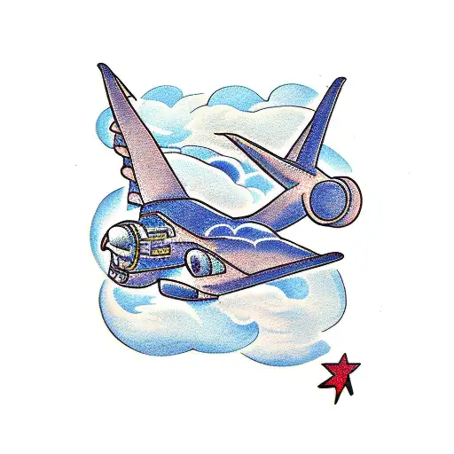 Airplane With Clouds