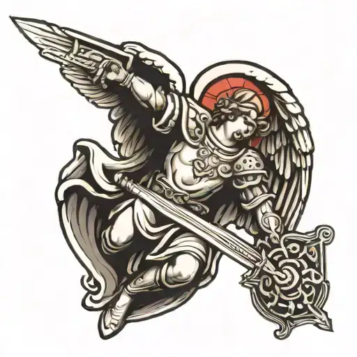 Guardian Angel Holding A Sword