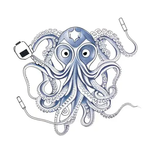 An Octopus Wearing A Doctor's Coat And Holding A Syringe