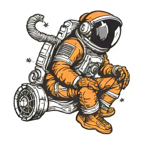 Orange Astronaut Sitting