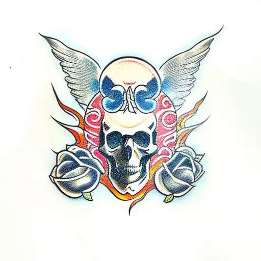 Skull And Fire And Rises