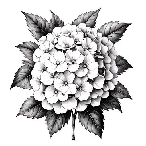 Black And White Hydrangea Flower In Picture Frame