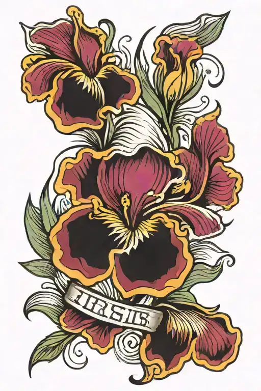 Iris Flower And Music Themed