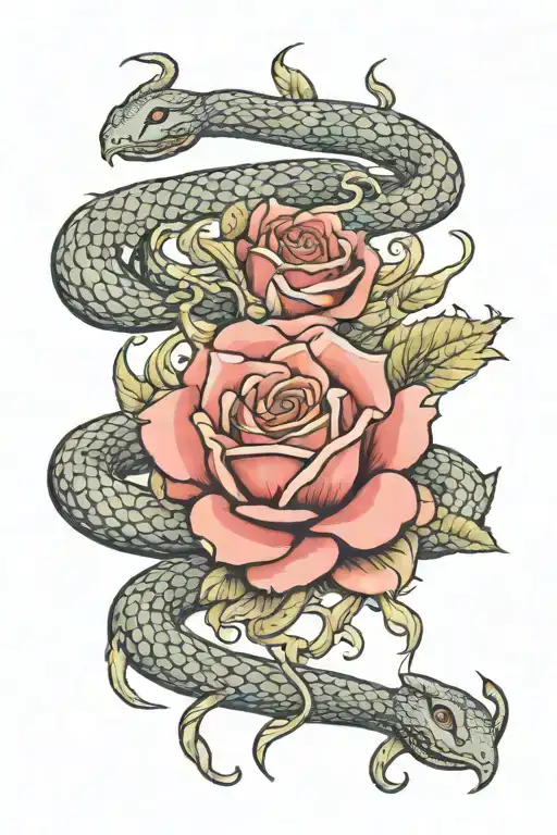 Tarot Snake Rose Wraped