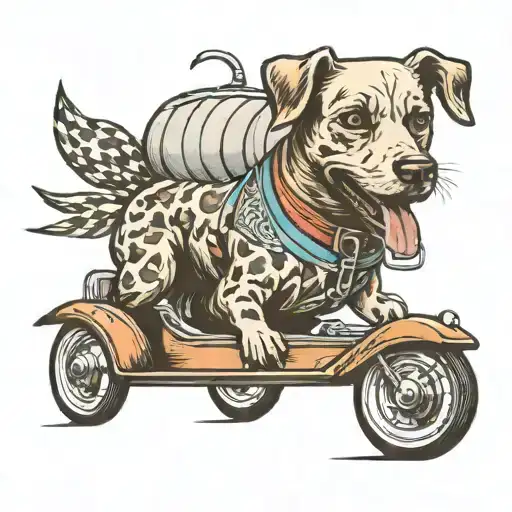 Soccer Dog Driving A Car