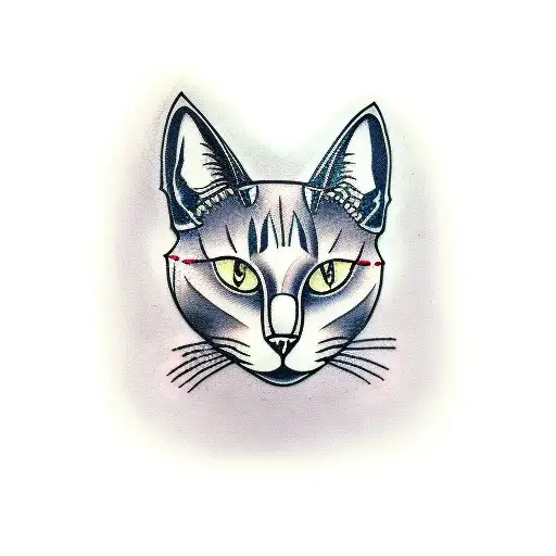 Neotraditional Grey Cat