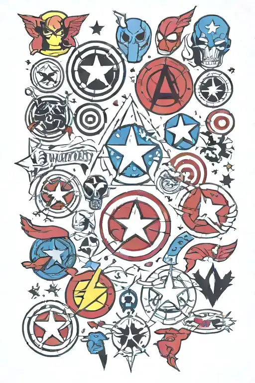 Marvel Superhero Symbols Incorporated Into The Design