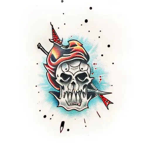 Smiling Dagger Dripping Blood From It